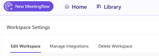 workspace settings screen